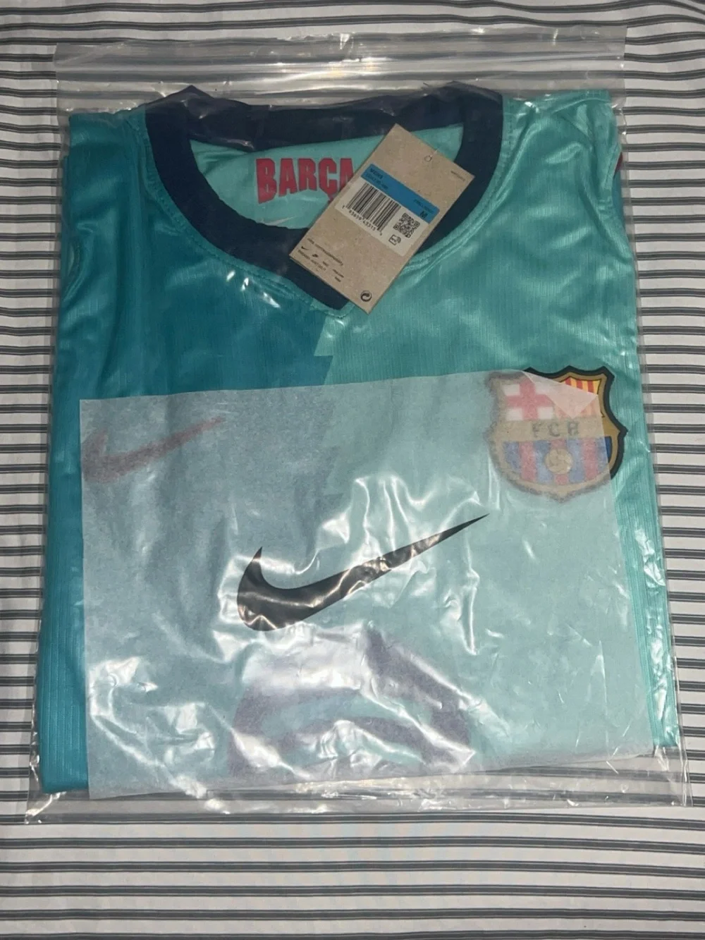 FC Barcelona Split Aqua & Teal Soccer Jersey